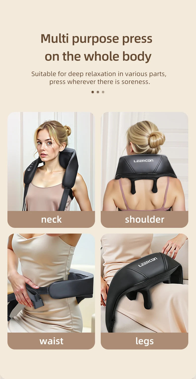 4D Shiatsu Neck and Shoulder Massager with Heat Electric Back Massagers