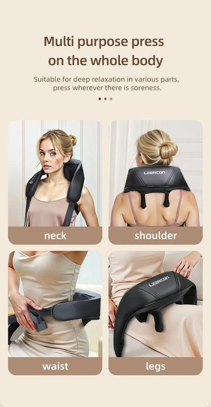 4D Shiatsu Neck and Shoulder Massager with Heat Electric Back Massagers