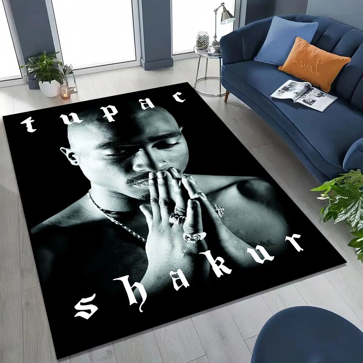 Tupac 2pac Rapper Eminem Hip Hop Rap God Art Rug for Bedroom Living Room Sofa Home Doormat Decor,