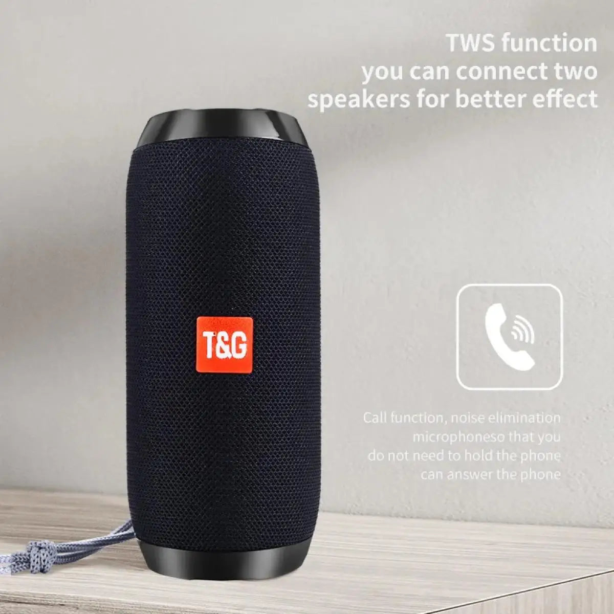 Portable Bluetooth Speaker Wireless , Ipx4 Waterproof Bluetooth 5.0 TWS MP3 Player
