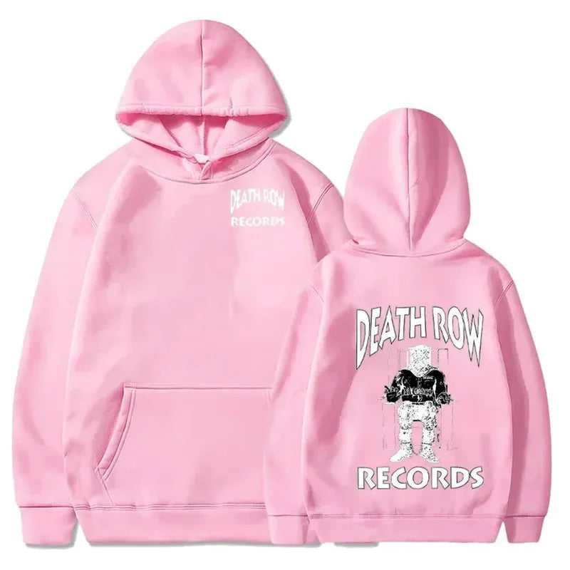 Death Row Inmate Record Print Hip-hop Street Cool Men Hooded Sweatshirt Autumn Winter Daily