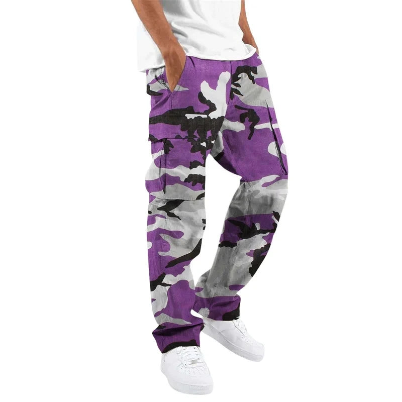 2024 Fashion camouflage overalls men's printing fashion outdoor overalls straight rope overalls men's clothingMen's pants casual