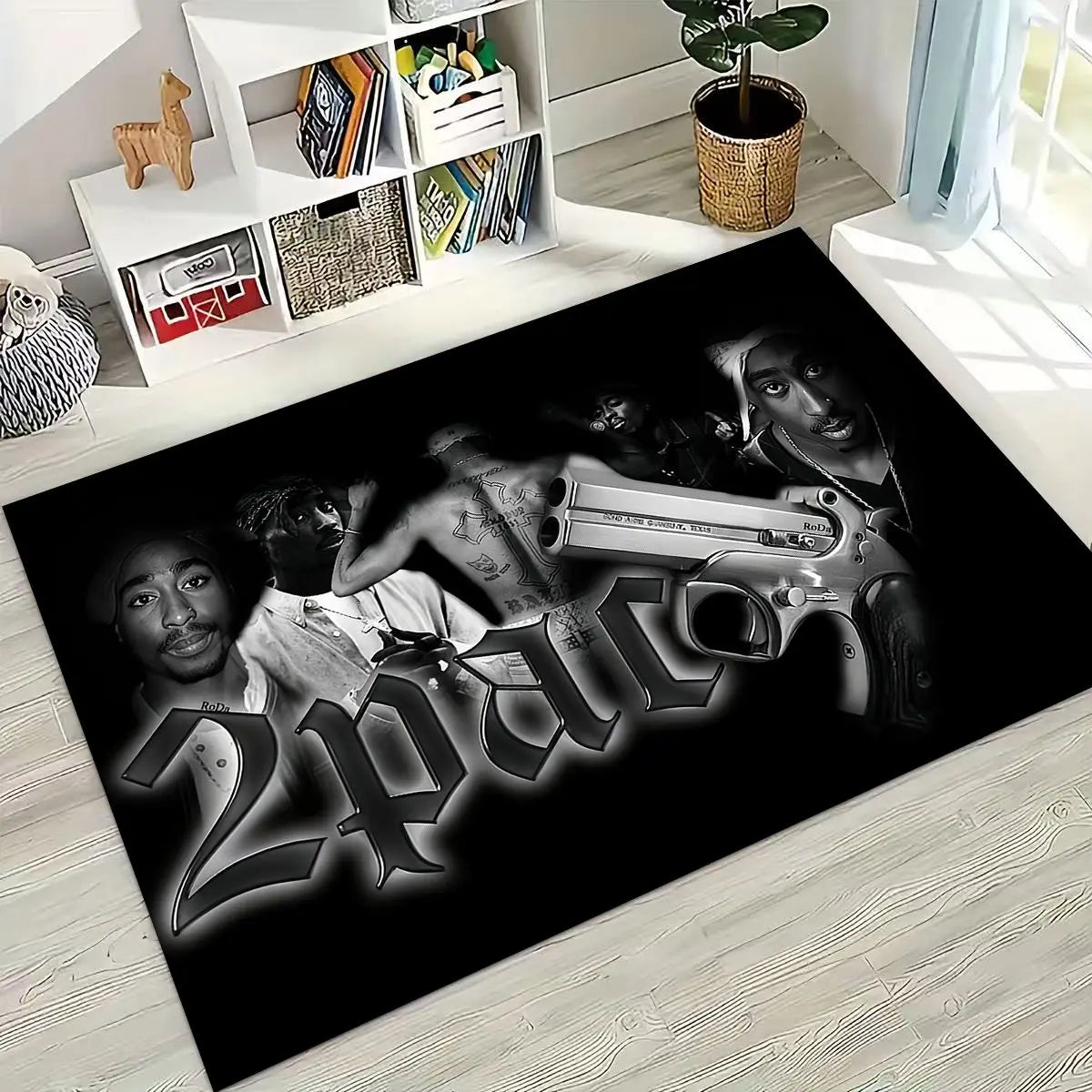 Tupac 2pac Rapper Eminem Hip Hop Rap God Art Rug for Bedroom Living Room Sofa Home Doormat Decor,