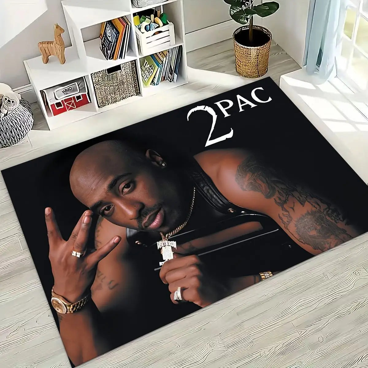 Tupac 2pac Rapper Eminem Hip Hop Rap God Art Rug for Bedroom Living Room Sofa Home Doormat Decor,