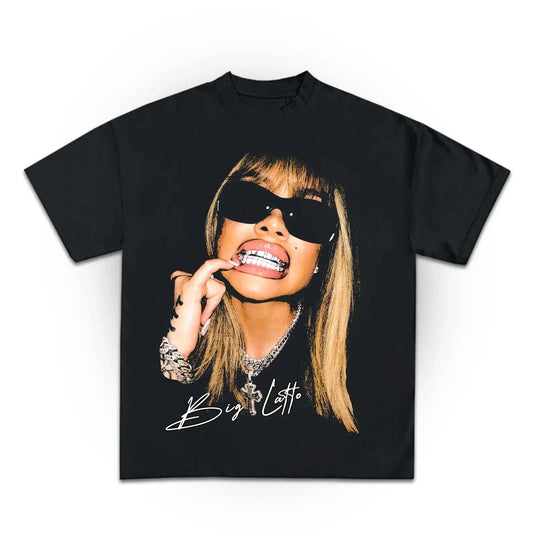 Latto T-Shirt Big Latto Graphic Tee Hip Hop Concert Shirt Rapper Merch Tee Sugar Honey Iced Tea Tour Shirt Unisex Rap Tees