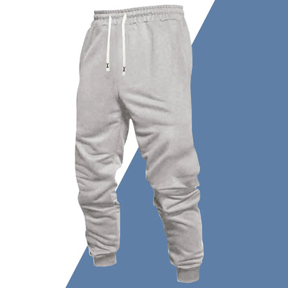 Men's 4-Piece Casual Pants, Solid Color Sports Pants, and Ankle Tied Outdoor Jogging Pants