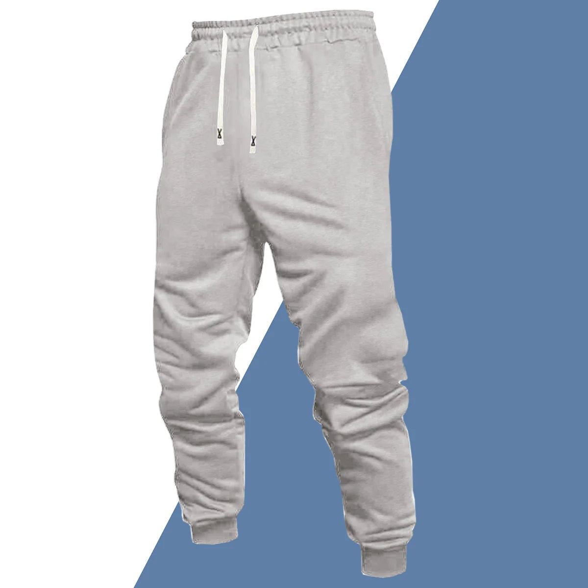 Men's 4-Piece Casual Pants, Solid Color Sports Pants, and Ankle Tied Outdoor Jogging Pants