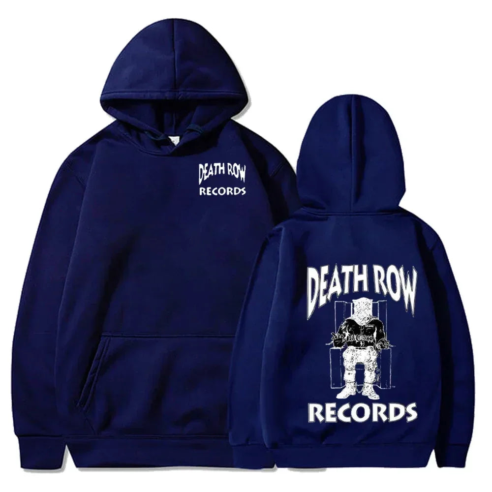 Death Row Inmate Record Print Hip-hop Street Cool Men Hooded Sweatshirt Autumn Winter Daily