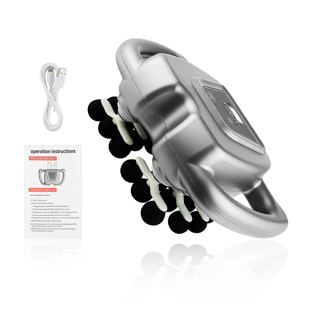 24-Heads Fascia Gun High-Frequency Vibration Body Massage Gun Back and Waist Massager