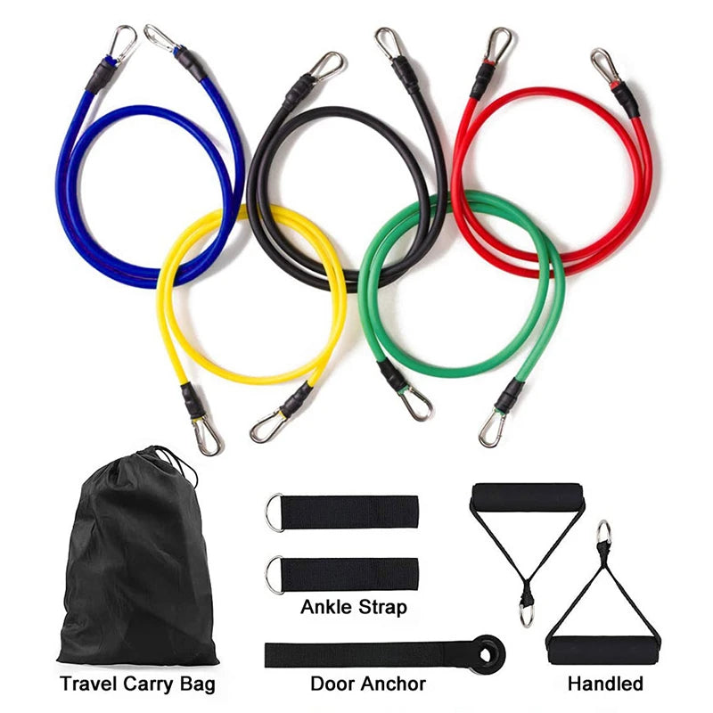 11pcs/Set Pull Rope, Resistance Bands, Portable Fitness Equipment
