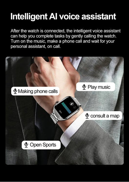 2026 New Nursing Grade Uric Acid Blood Lipids Smart Watch Men ECG+PPG Blood Pressure Heart Rate Bluetooth Call Health Smartwatch