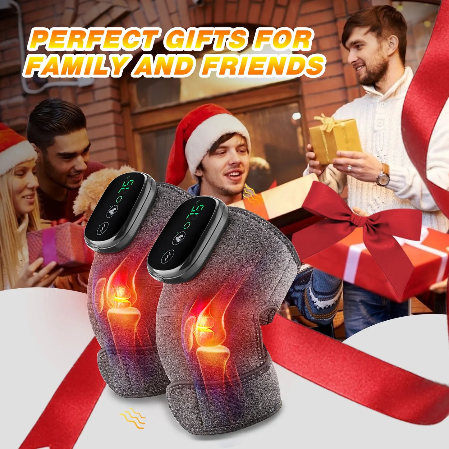 Eletric Heating Knee Massage Device Vibration Knee Pads for Shoulder Elbow Joint Warm Massage