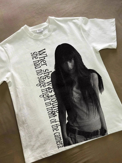 2000s Vintage Casual Girl Print Y2k Women's Tshirts Short Sleeve O-Neck Streetwear Harajuku Gothic Tee Crop Top Men Kid Clothes