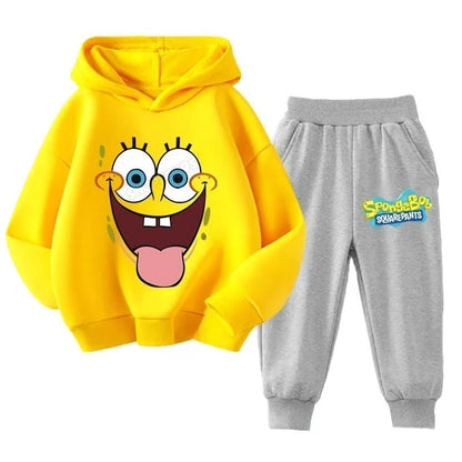 SpongeBobs Kids Sportswear Set Patrick Star Hoodies Sweatpants Girl Boy Hooded Sweatshirt