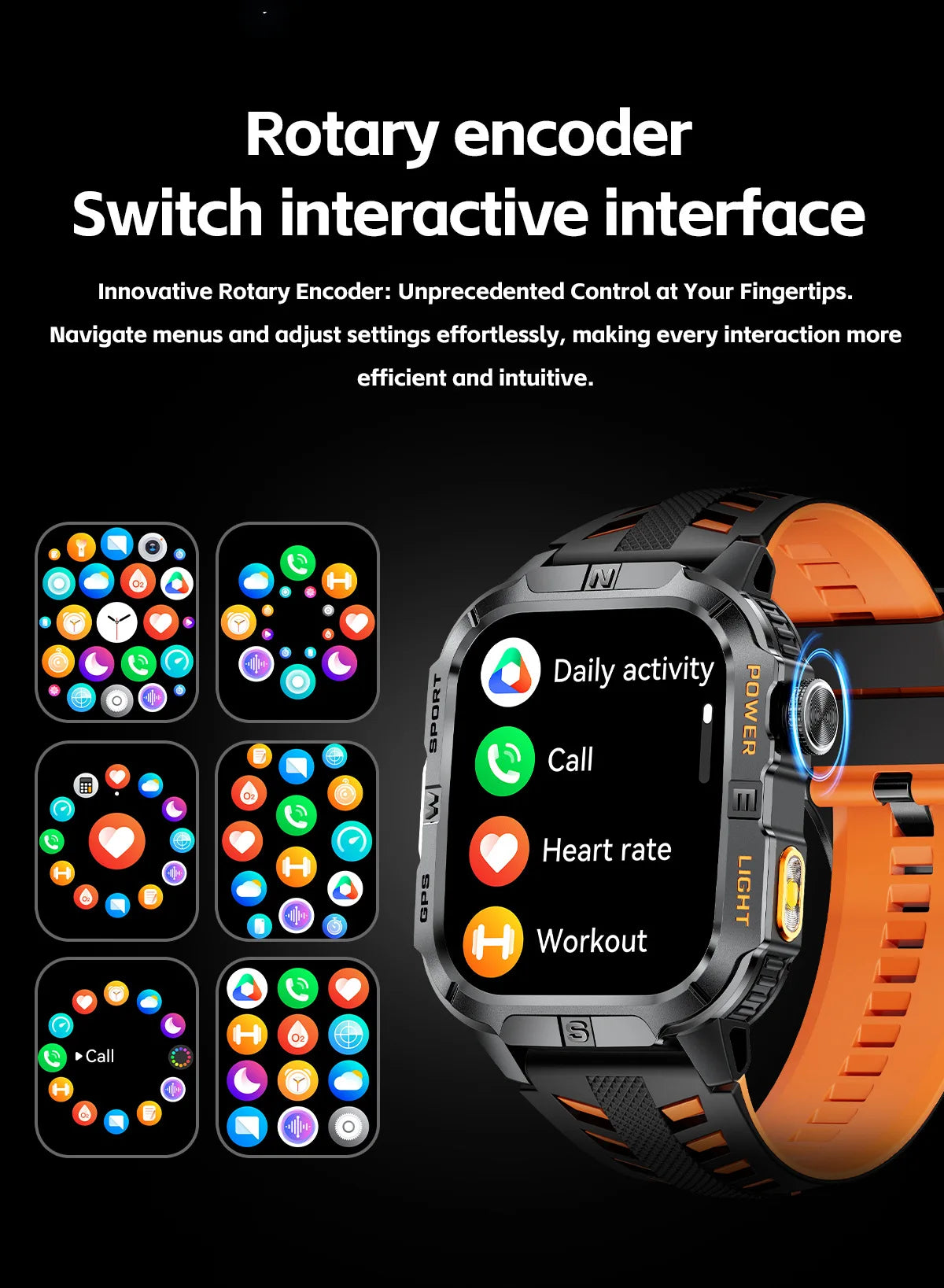 New Military Grade Smart Watch Men 2.01" AMOLED Screen Flashlight 5ATM Waterproof Swim Sports Fitness Tracker Call Smartwatches