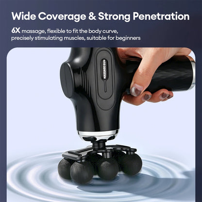 Mini Fascia Gun 38 Level High Frequency Vibration 6-Heads Body Massage Gun Muscle Relaxation Shoulde Waist Back Leg Arm Massager