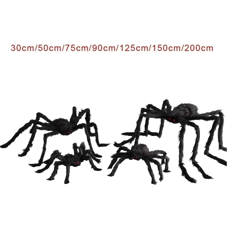 Halloween Decoration Party Prop Outdoor Giant Spider Decor 30-200cm Chamber Prank Black Spider