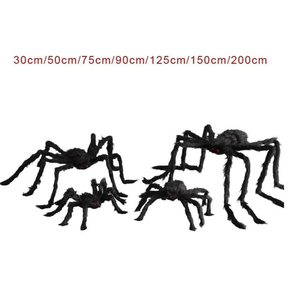 Halloween Decoration Party Prop Outdoor Giant Spider Decor 30-200cm Chamber Prank Black Spider