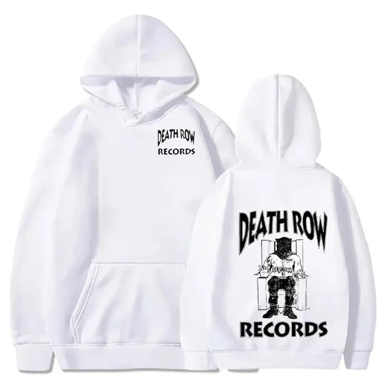 Death Row Inmate Record Print Hip-hop Street Cool Men Hooded Sweatshirt Autumn Winter Daily