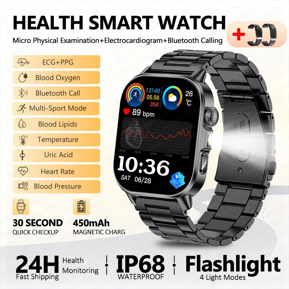 2026 New Nursing Grade Health Analysis SmartWatch ECG+PPG