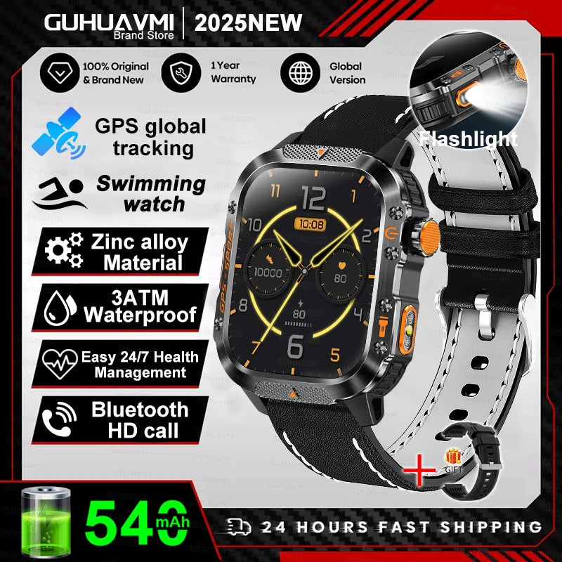 GPS T-Rex 3 Swim Sports Smart Watch 10ATM Waterproof Bracelet Flashlight Compass Bluetooth call Men Fitness Military Smartwatch