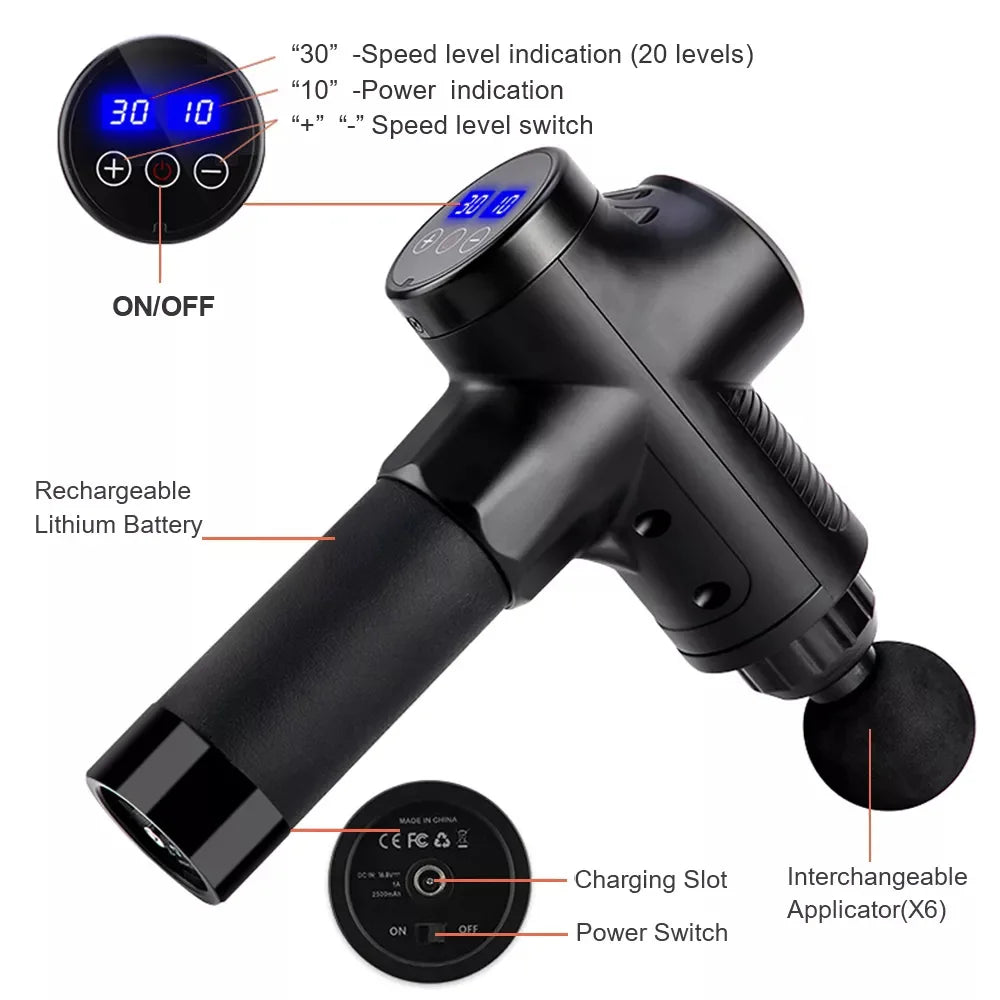 Massager Body Neck Back Deep Tissue Muscle Relaxation Pain Relief Fitness Fascial Massage Gun
