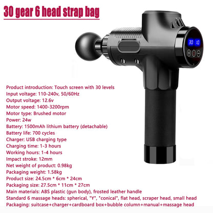 Massager Body Neck Back Deep Tissue Muscle Relaxation Pain Relief Fitness Fascial Massage Gun