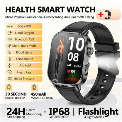 2026 New Nursing Grade Health Analysis SmartWatch ECG+PPG