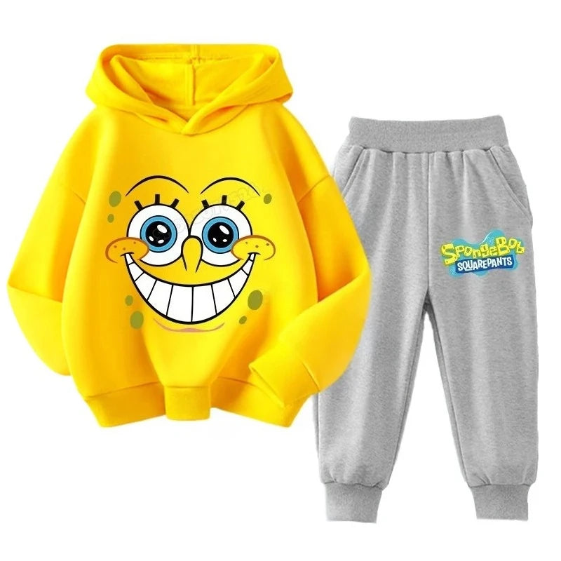 SpongeBobs Kids Sportswear Set Patrick Star Hoodies Sweatpants Girl Boy Hooded Sweatshirt
