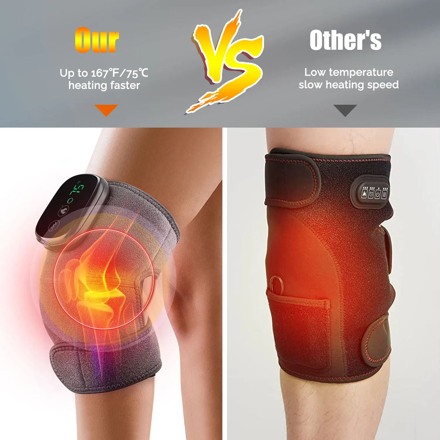 Eletric Heating Knee Massage Device Vibration Knee Pads for Shoulder Elbow Joint Warm Massage