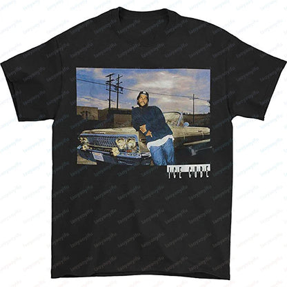 Men Clothing Ice Cube Rapper Hip Hop T-Shirt Vintage Rapper Graphic