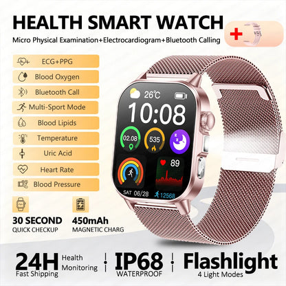 2026 New Nursing Grade Health Analysis SmartWatch ECG+PPG