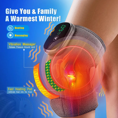 Eletric Heating Knee Massage Device Vibration Knee Pads for Shoulder Elbow Joint Warm Massage