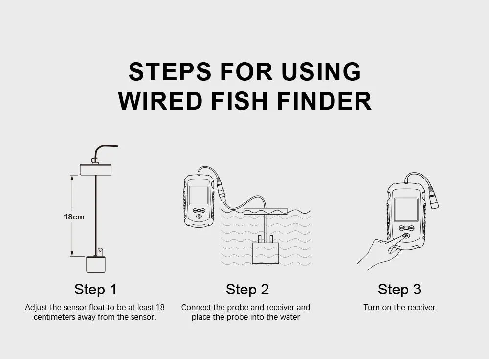 FFC1108-1 Alarm 100M Portable Sonar Fish Finders