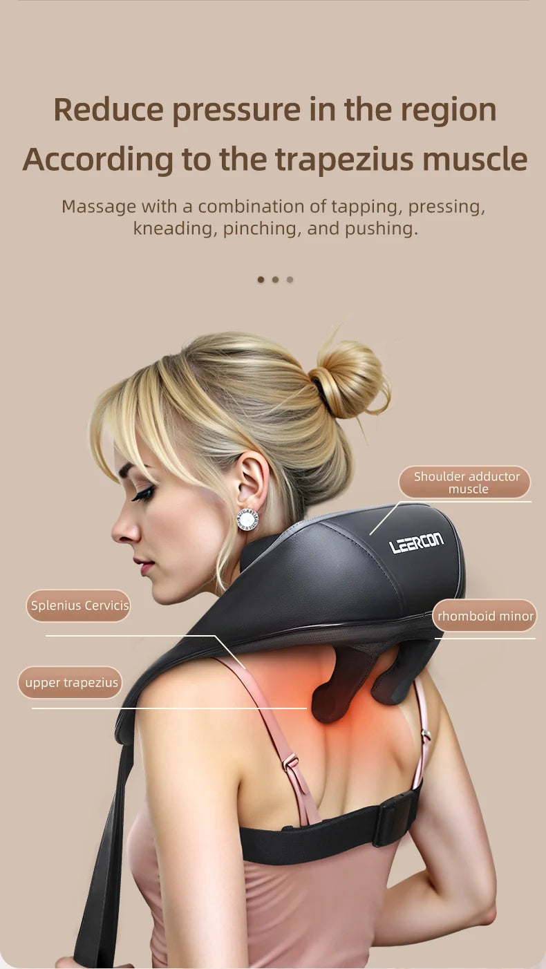4D Shiatsu Neck and Shoulder Massager with Heat Electric Back Massagers
