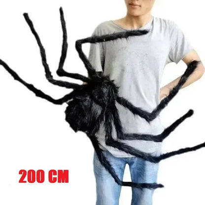 Halloween Decoration Party Prop Outdoor Giant Spider Decor 30-200cm Chamber Prank Black Spider