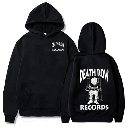Death Row Inmate Record Print Hip-hop Street Cool Men Hooded Sweatshirt Autumn Winter Daily