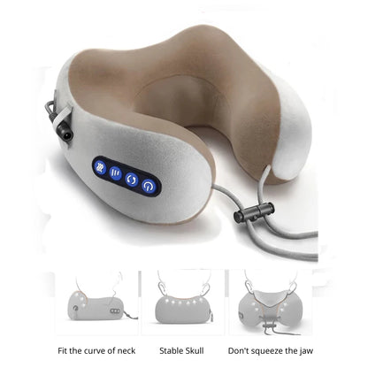Multifunctional Portable Electric Neck Massager U-Shaped Pillow for Shoulder Cervical Relaxing