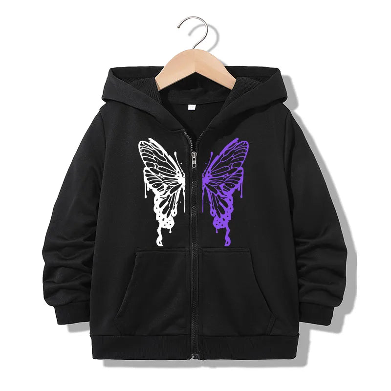 Zipper Hoodie Funny Casual Cat Letter Hoodies Jackets Boys Girls Y2k Comfortable Zip Up