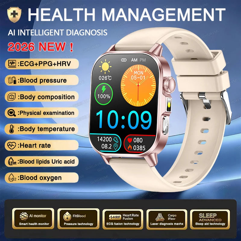 New Men Accurate Health Diagnosis ECG Smart Watch