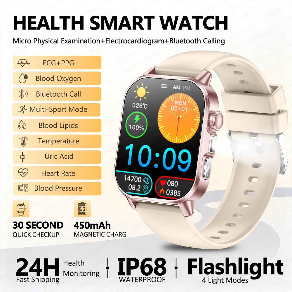 2026 New Nursing Grade Health Analysis SmartWatch ECG+PPG