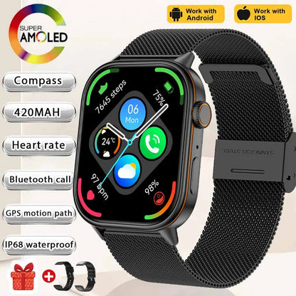 Newly Built-in GPS Sports Fitness Pilates Smart Watch Women Fashion Precise Positioning 5ATM Waterproof Bluetooth Call Bracelets