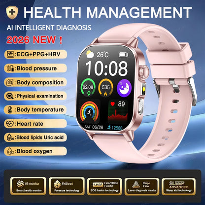 New Men Accurate Health Diagnosis ECG Smart Watch