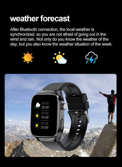 2026 New Nursing Grade Uric Acid Blood Lipids Smart Watch Men ECG+PPG Blood Pressure Heart Rate Bluetooth Call Health Smartwatch
