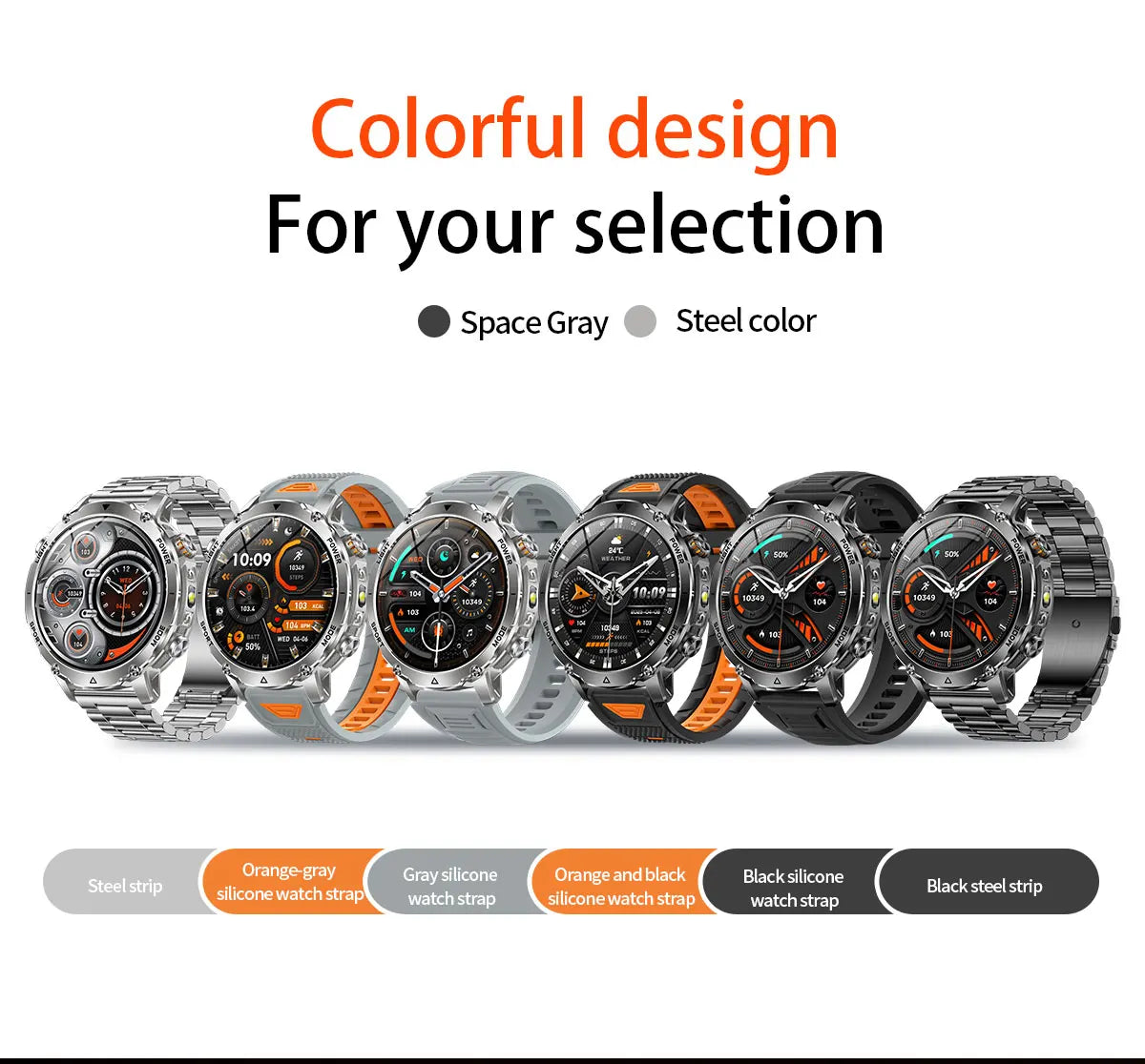 New 1400mAh Big Battery Smart Watch Men Outdoor GPS Flashlight IP68 Waterproof Bluetooth Call AMOLED Military Sports Smartwatch
