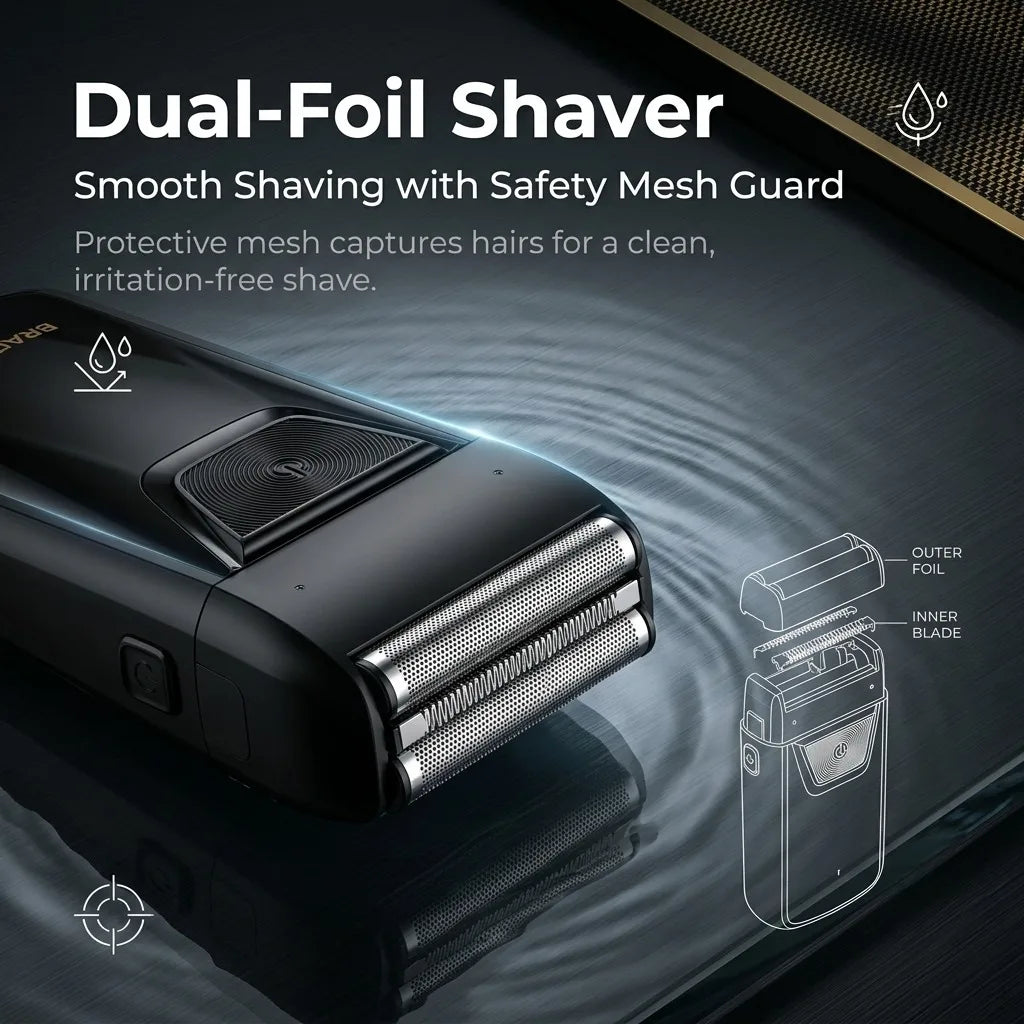 Professional 3-in-1 Electric Hair Clipper Set with LED Display.