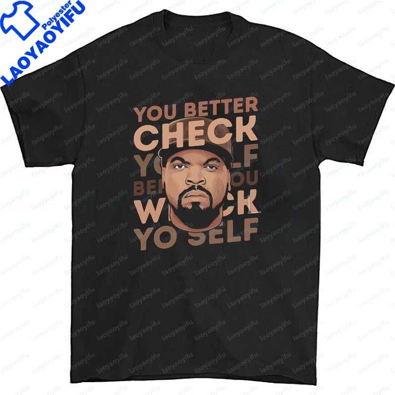 Men Clothing Ice Cube Rapper Hip Hop T-Shirt Vintage Rapper Graphic