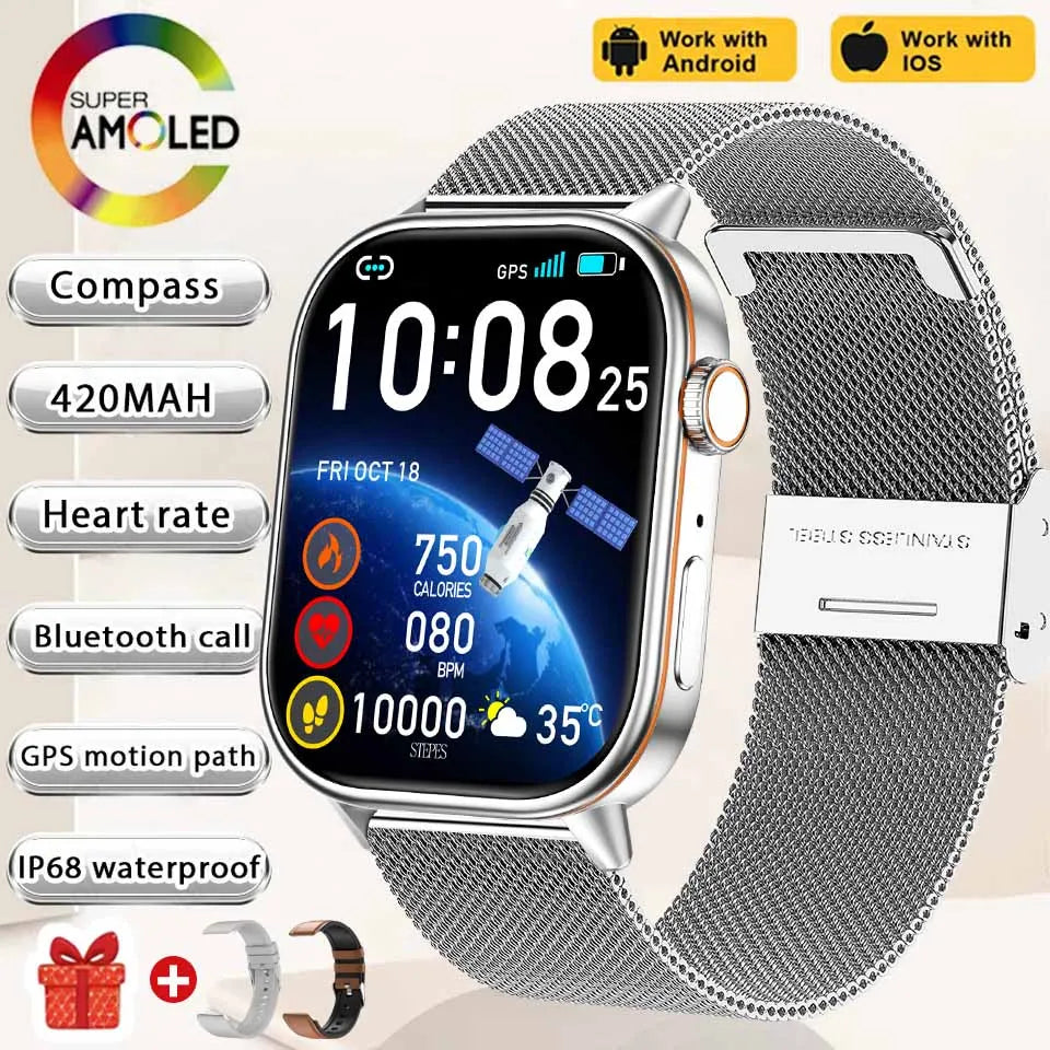Newly Built-in GPS Sports Fitness Pilates Smart Watch Women Fashion Precise Positioning 5ATM Waterproof Bluetooth Call Bracelets