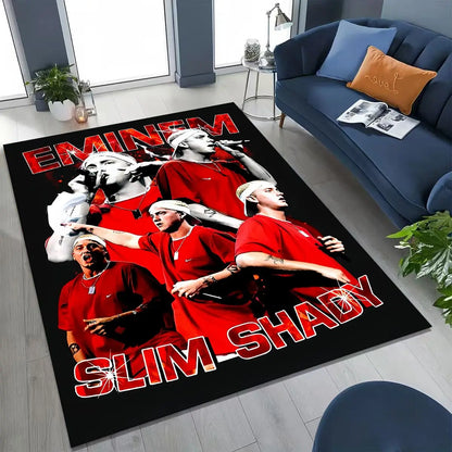 Tupac 2pac Rapper Eminem Hip Hop Rap God Art Rug for Bedroom Living Room Sofa Home Doormat Decor,