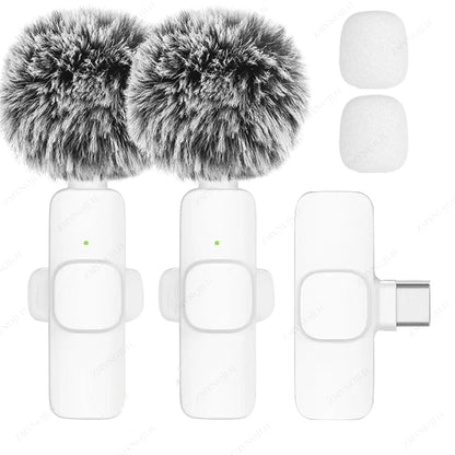 Wireless Lavalier Microphone Portable Mini Mic for iPhone Android PC Camera – Video Recording Live Streaming Vlog Gaming